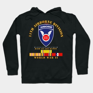 11th Airborne Division - Raid at Los Baños - WWII w PAC SVC Hoodie